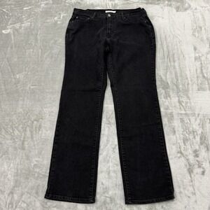 Levis Jeans Womens 31 Black 505 Straight Stretch‎ Medium Wash Denim Pockets Logo